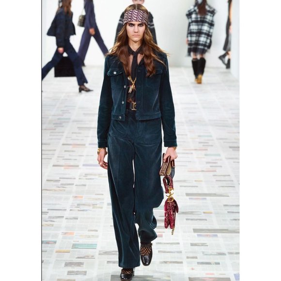 Christian Dior 38 US 6 bar jacket suit pants 2021 navy corduroy blazer - Picture 6 of 16